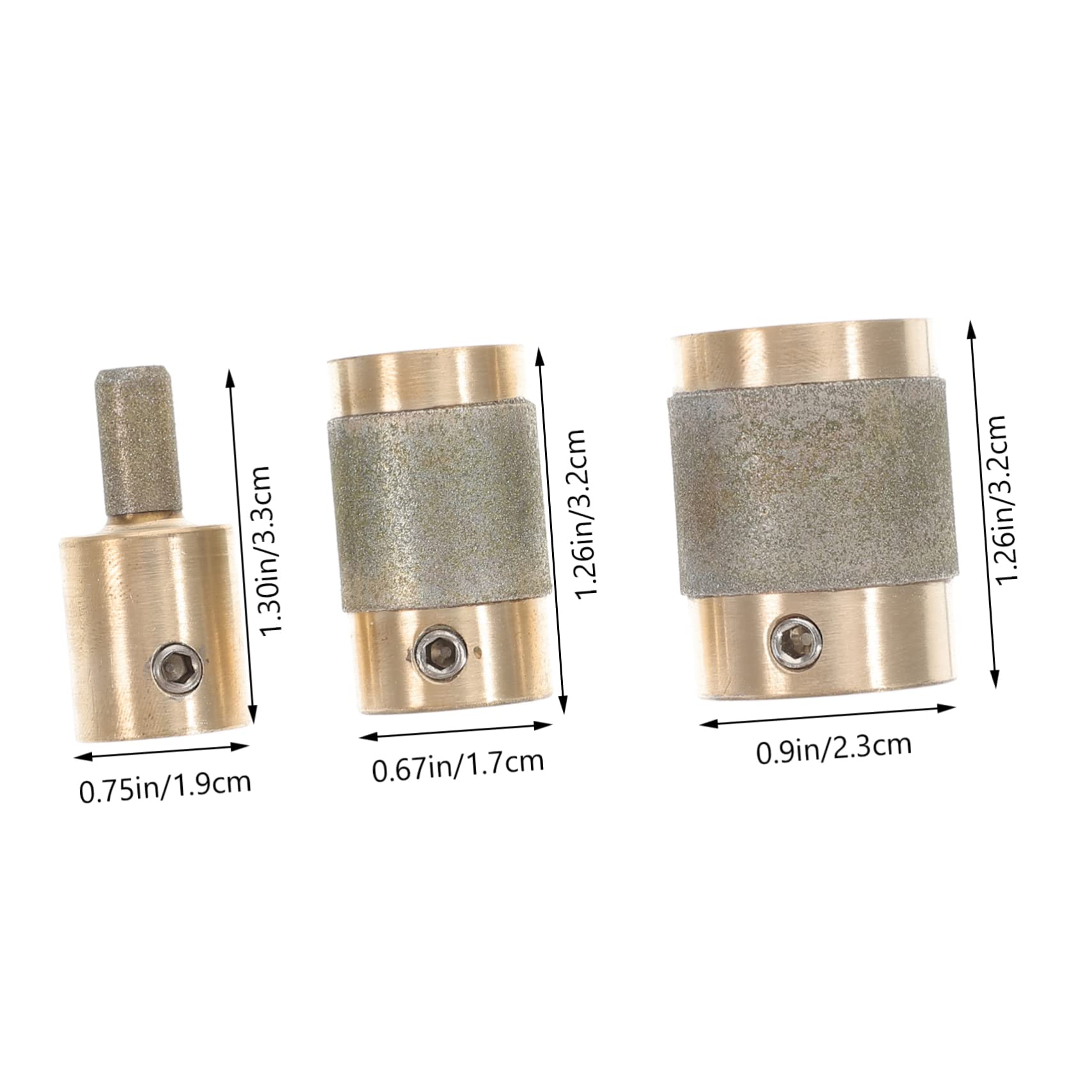 Muelas Abrasivas para Vidrio, Juego de 1 Set Núcleo de Cobre | Cabezales Surtidos de Emery, para Piedra y Cristal, Resistencia al Desgaste, Uso en Reparación