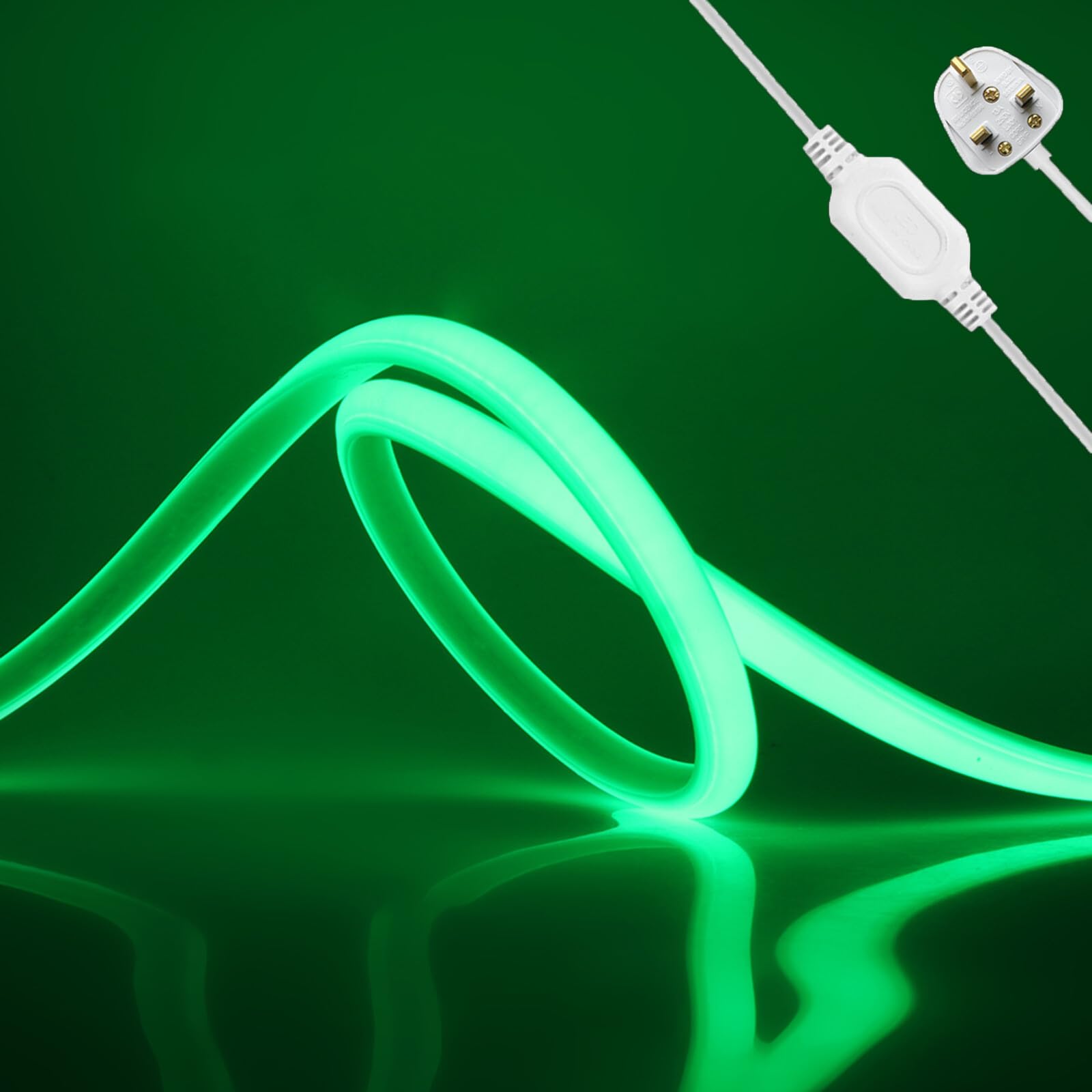KAFULA Wisada 12M COB LED Neon Rope Light, Green Cuttable Waterproof Flexible LED Strip, DIY Design, Suitable for Bedroom, Living Room, Game Room, Kitchen, Party and Shop Decoration