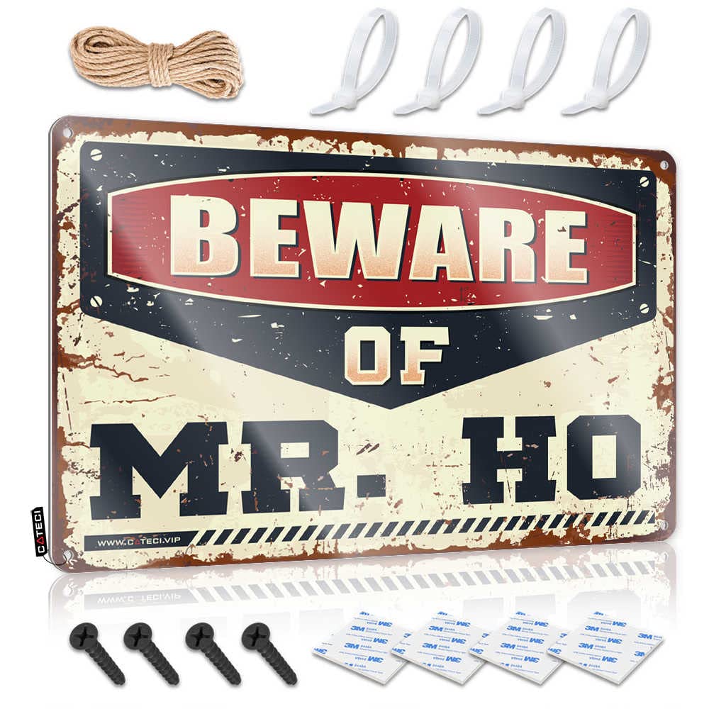 Fzfn Colour Signs Girly Ready To Hang - Beware Of Mr. Ho Soft Bath For Tiki Bar(30X40cm)