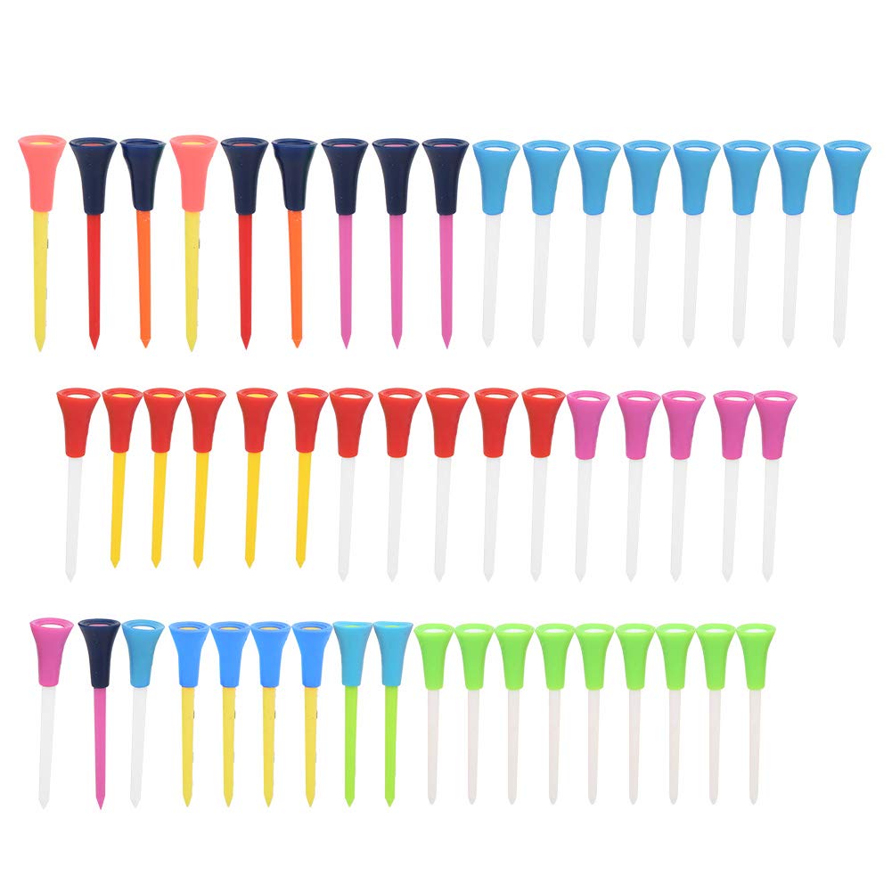 Amazon | ゴルフティー、50個 83mm カラフルなソフトシリコン