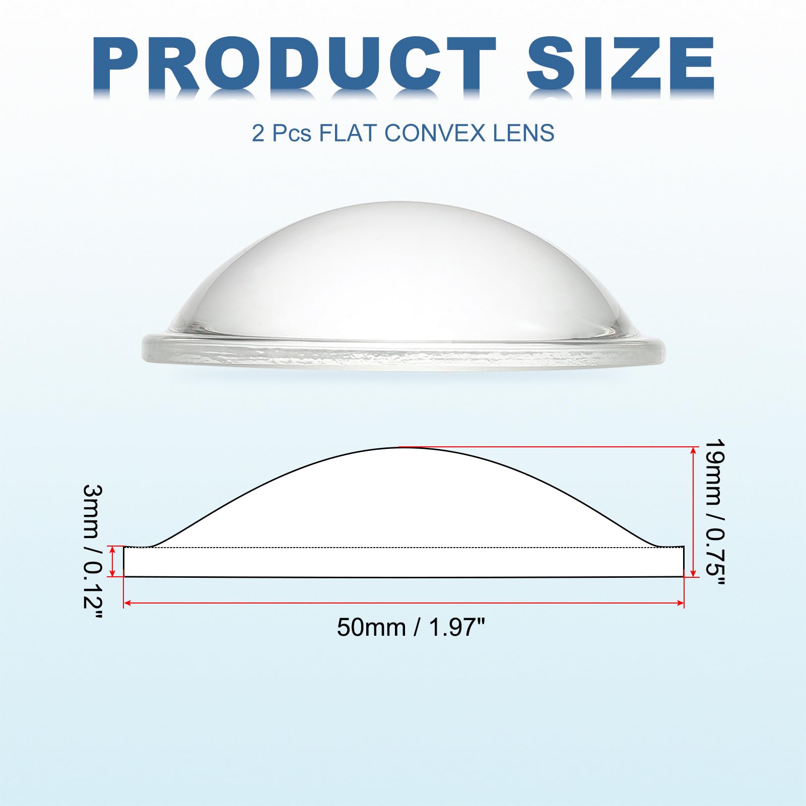 PATIKIL Diameter 50mm Flat Convex Lens - Image 2
