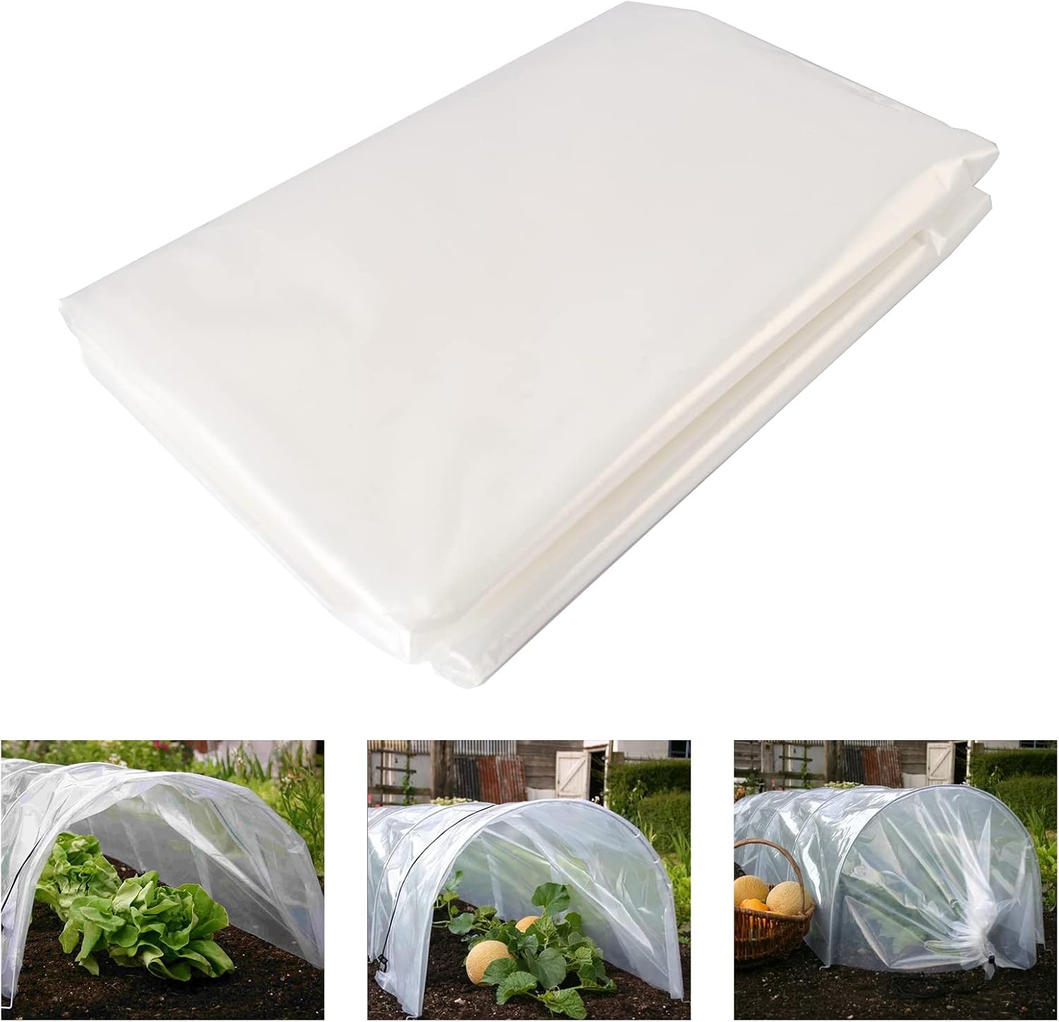 2 x 6M Heavy Duty Polythene Sheeting, 125Mu/500g Extra Thick Plastic