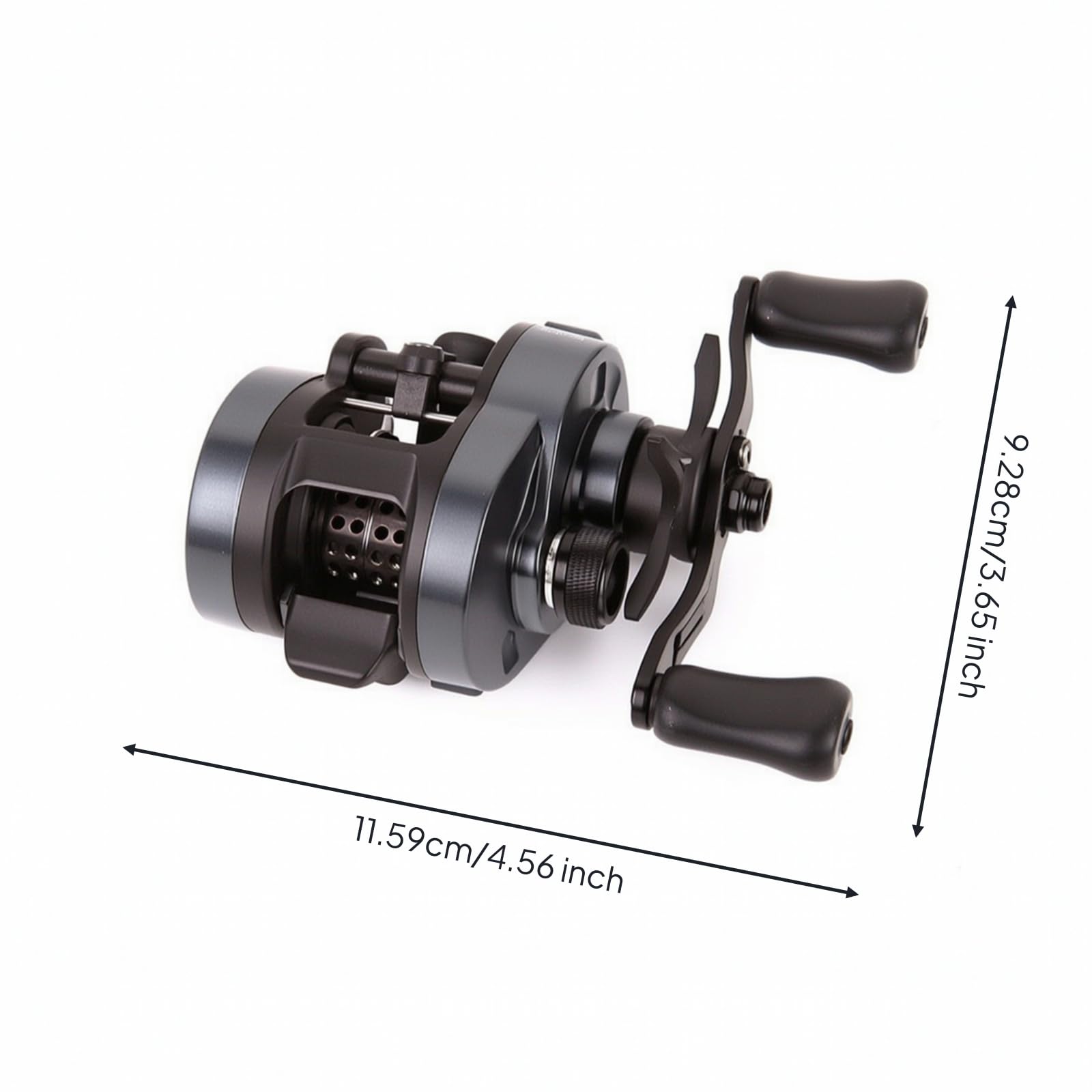Carrete de Pesca Baitcaster Tambor Diseño Cilindro de Bobina Baja Fricción de Frenado Electrónico Piezas Visibles