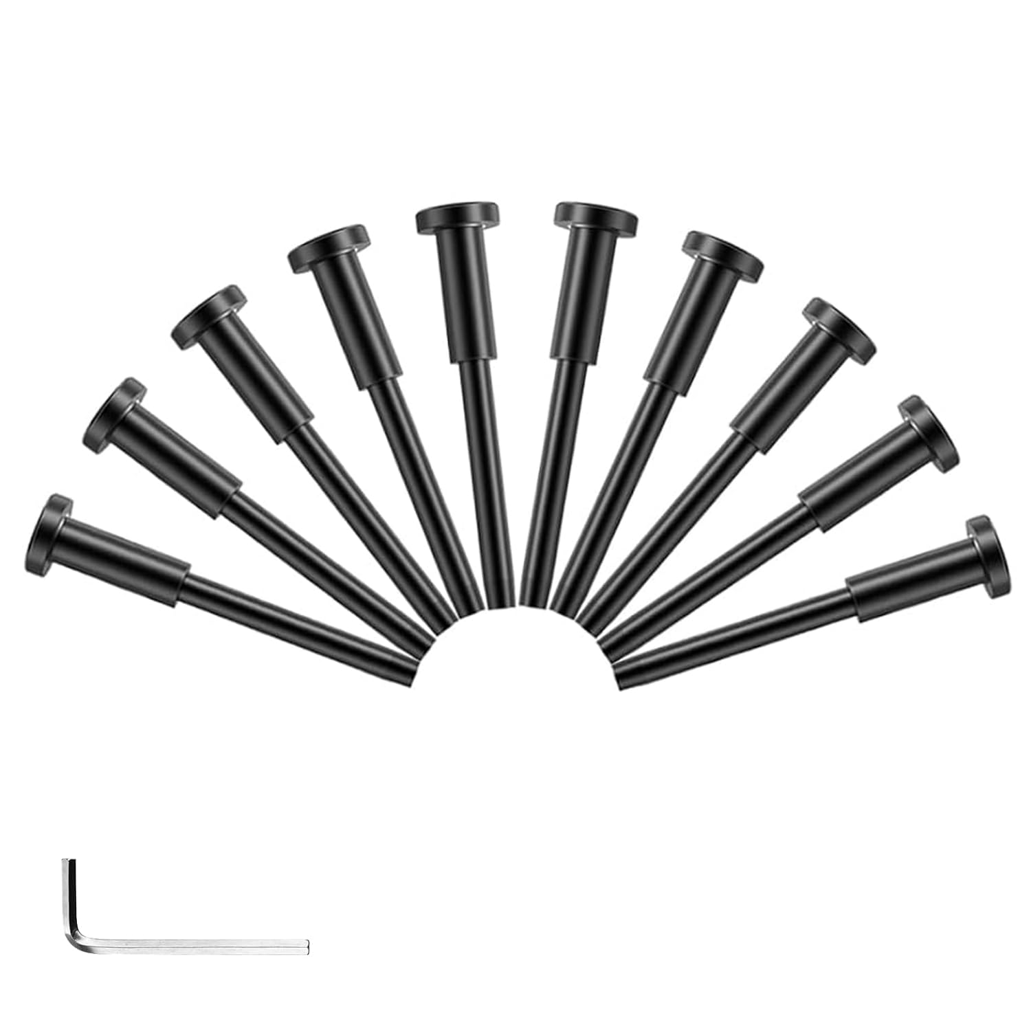 10 Pack 1/8" Invisible Cable Railing Kits for 2"x2" or 4"x4" Wood/Metal Posts, Black Stainless Steel Invisible Receiver, Swage Tensioner & Stud End,