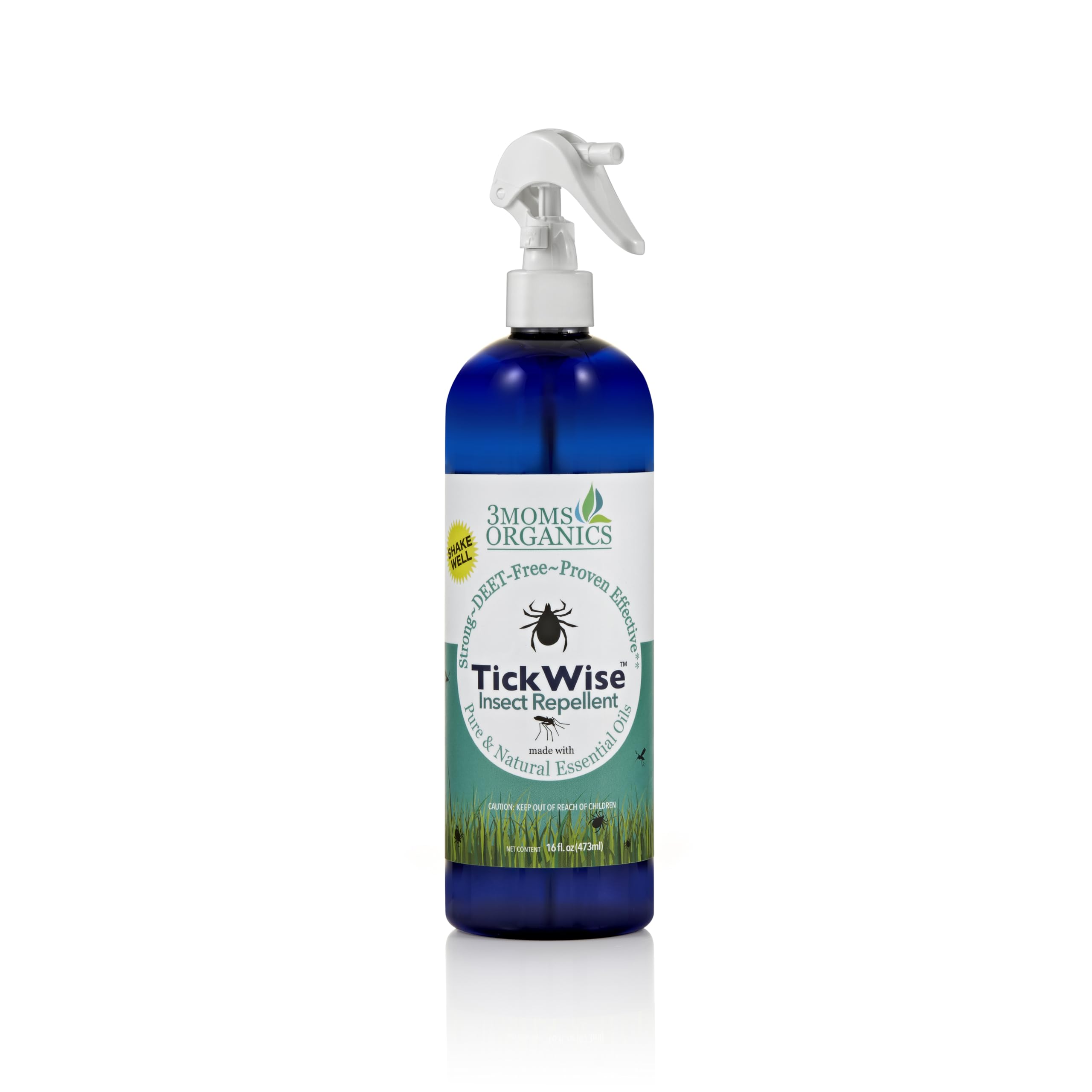 3MOMS ORGANICS 3 TickWise | 16oz Extra Strength, DEET- Free, Tick and Insect Repellent | Plant Based Essential Oils and All Natural Ingredients | Safe for Kids, Adults, Dogs and Horses