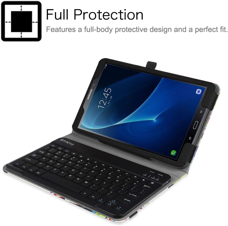 Exclusive Special Fintie Keyboard Case for Samsung Galaxy Tab A 10.1 (2016 No S Pen Version), Slim Fit Folio PU Leather Case with Detachable Magnetical Bluetooth Keyboard for Tab A 10.1 (T580/T585/T587), Love Tree