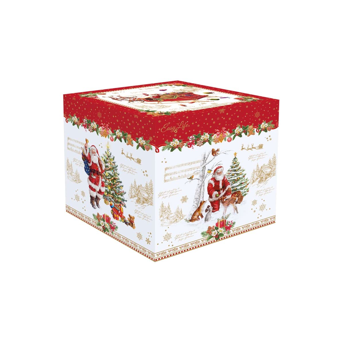 EASY LIFE Biscottiera Forma Pallina di Natale in Porcellana Ø 18x23 cm Christmas MEMORIE