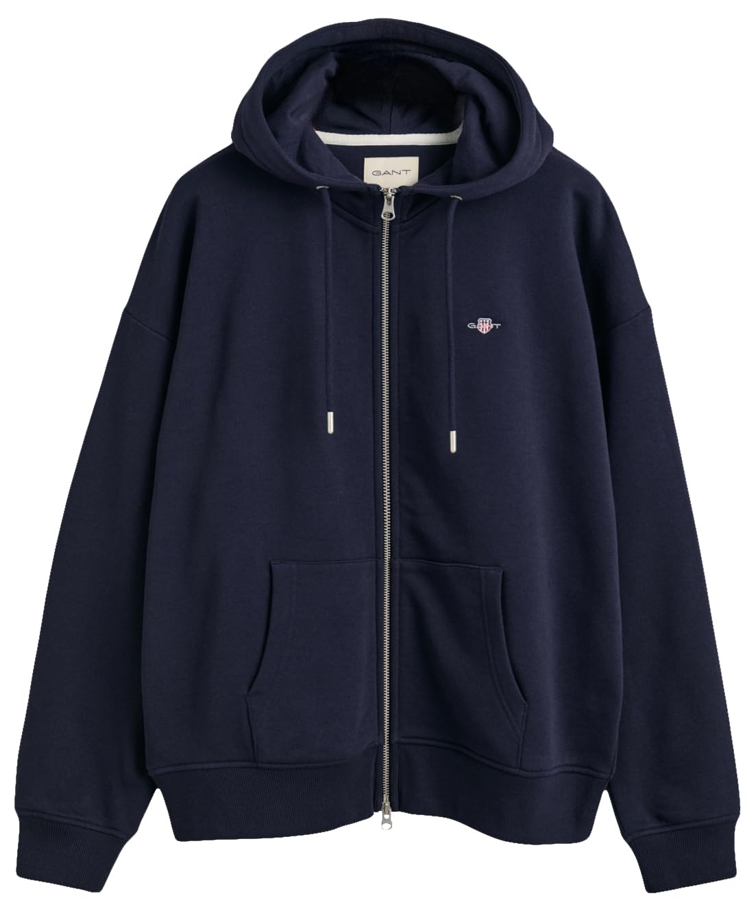 Gant Women's Navy Shield Zip Hoodie (Xl) Evening Blue