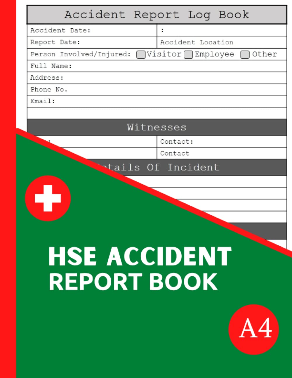 Buy HSE Accident Report Book & Safety HSE Compliant Incident Record