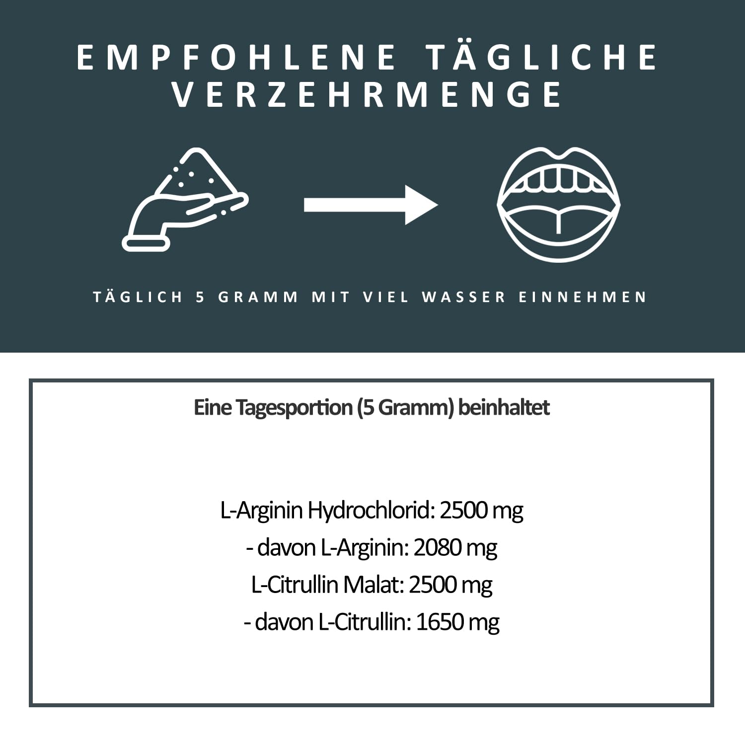 vipstar Arginin Citrullin Mix Pulver hochdosiert - 5000mg L-Citrullin Malat + L-Arginin HCL pro Portion - Fitness, Pump und Bodybuilding - 500g Premiumqualität ohne Zusätze
