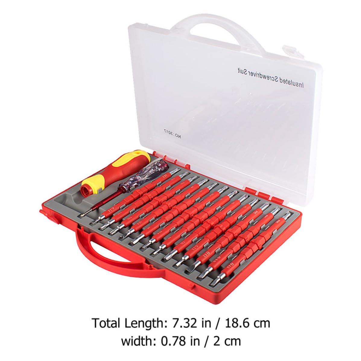 Set di Cacciaviti Elettricista Professionali 26 in 1 Custodia Portatile in Acciaio Rosso Resistente per Lavoro Professionale e Fai da Te a Casa