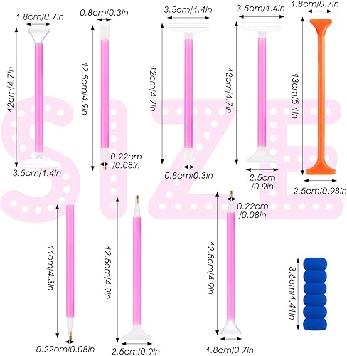 Miniatura 4 de simarro Juego de 9 bolígrafos de pintura de diamante, accesorios de pintura de diamante 5D, bolígrafo de pintura de diamante, bolígrafo de pintura