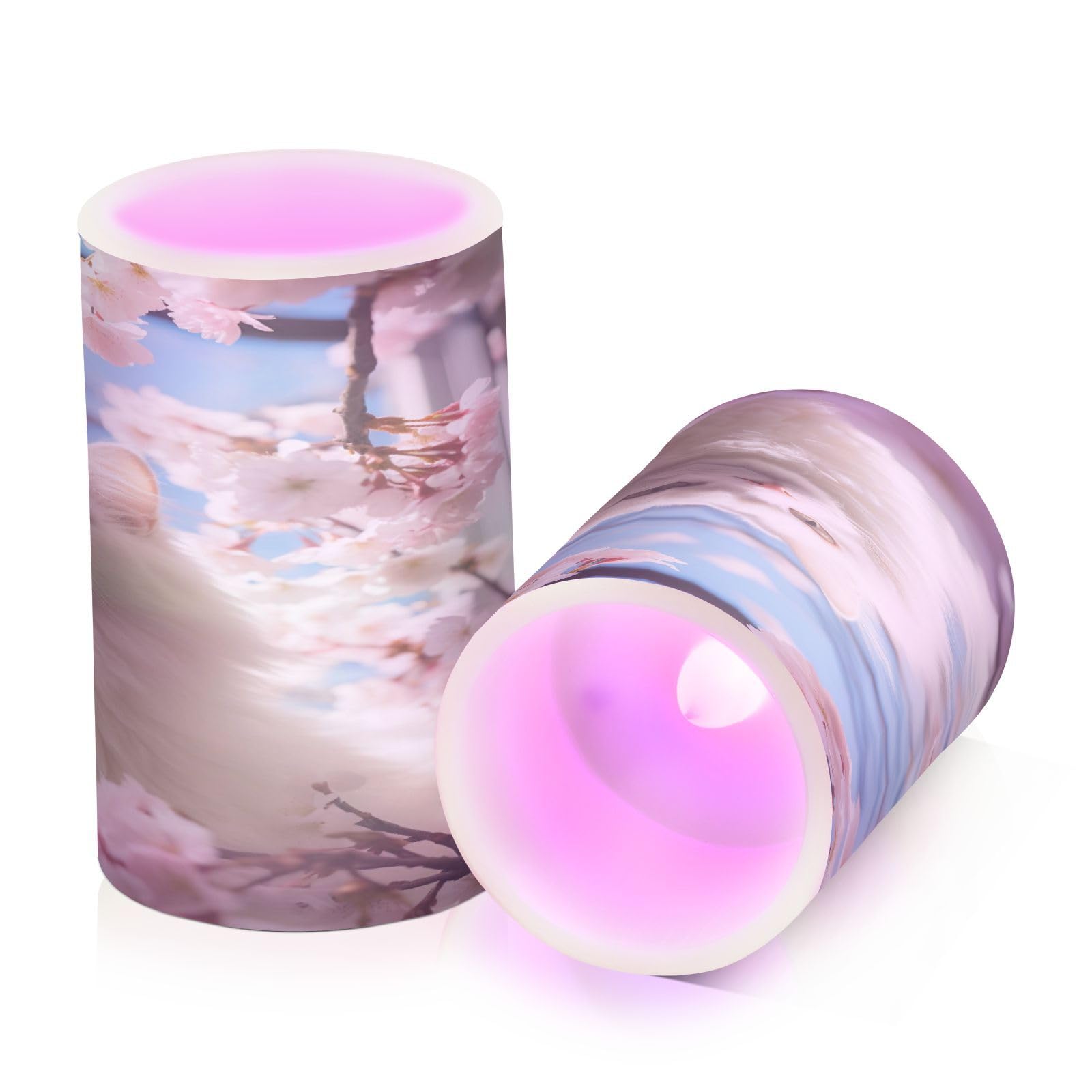 ALAZA Cat (77) Flickering Flameless Candles Battery Operated with Remote Timer,Tea Light Candles LED Pillar Votive Candles Set of 2 for Outdoor Indoor Decorations