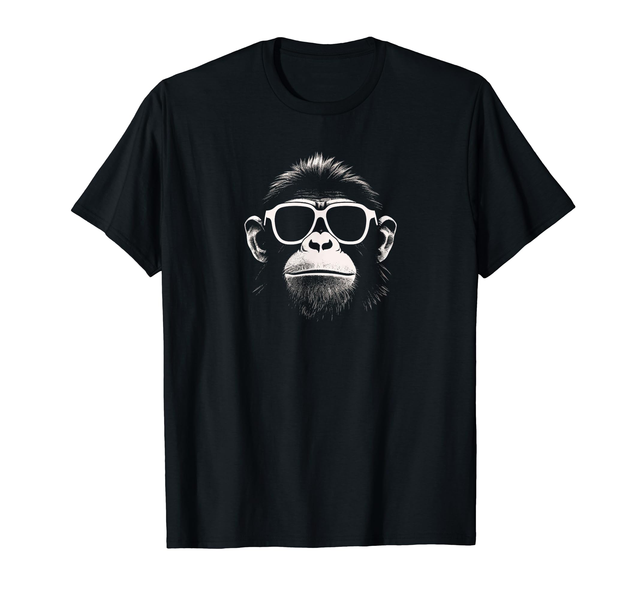 Urban Stencil CultureCool Monkey With White Sunglasses Stencil Grunge Art Ape T-ShirtOEKO-TEX STANDARD 100