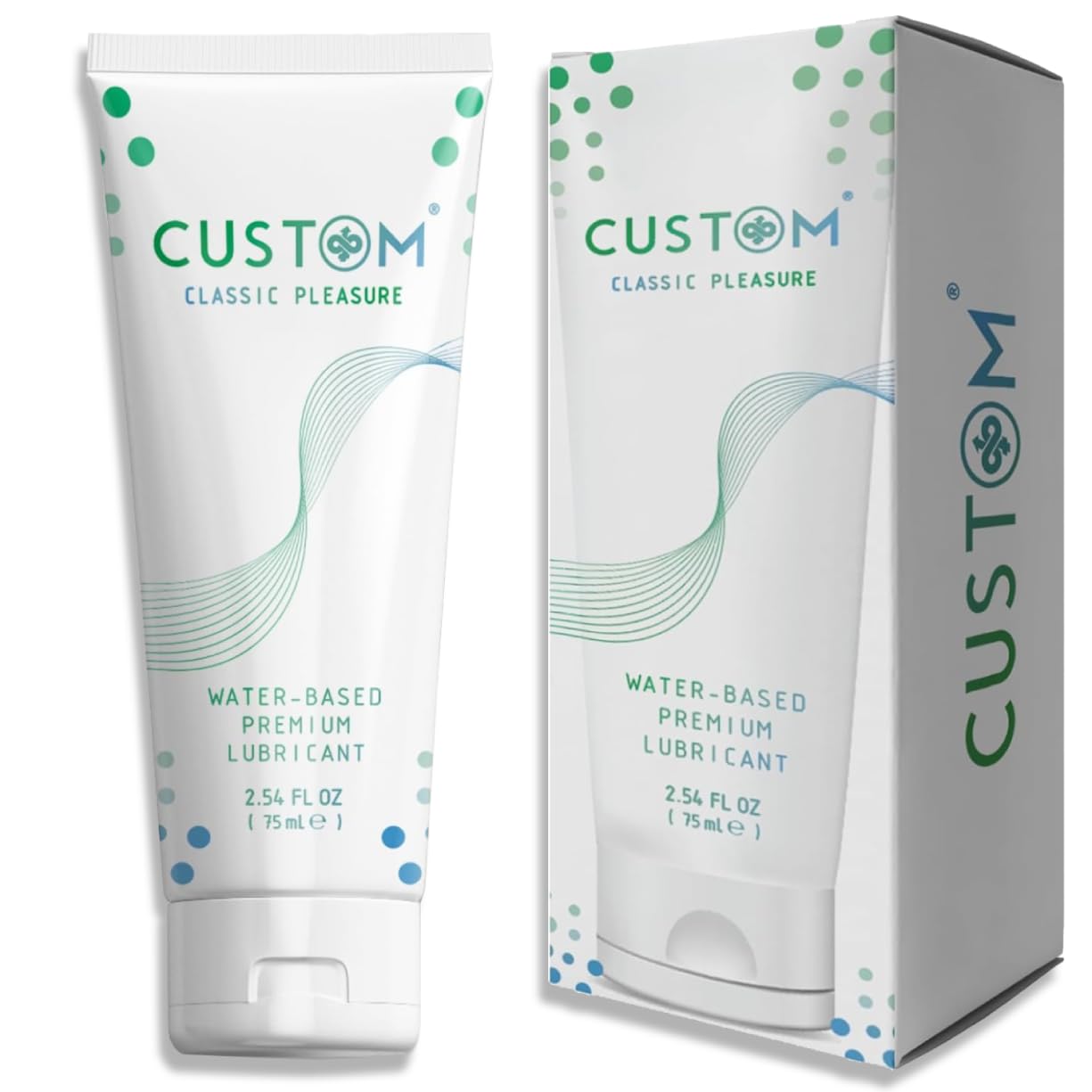 CUSTOMClassic Pleasure, Unscented Smooth Moisture-Rich Water-Based Premium Lubricant - 2.54 fl oz