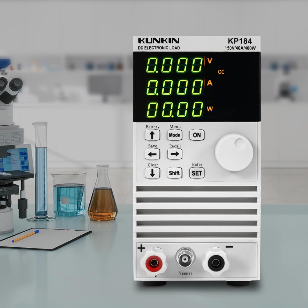 DC KP184 Tester di Carico Elettronico 400 W - Singolo Canale, 4 Modalità CC/CV/CW/CR, Programmabile, Schermo LCD