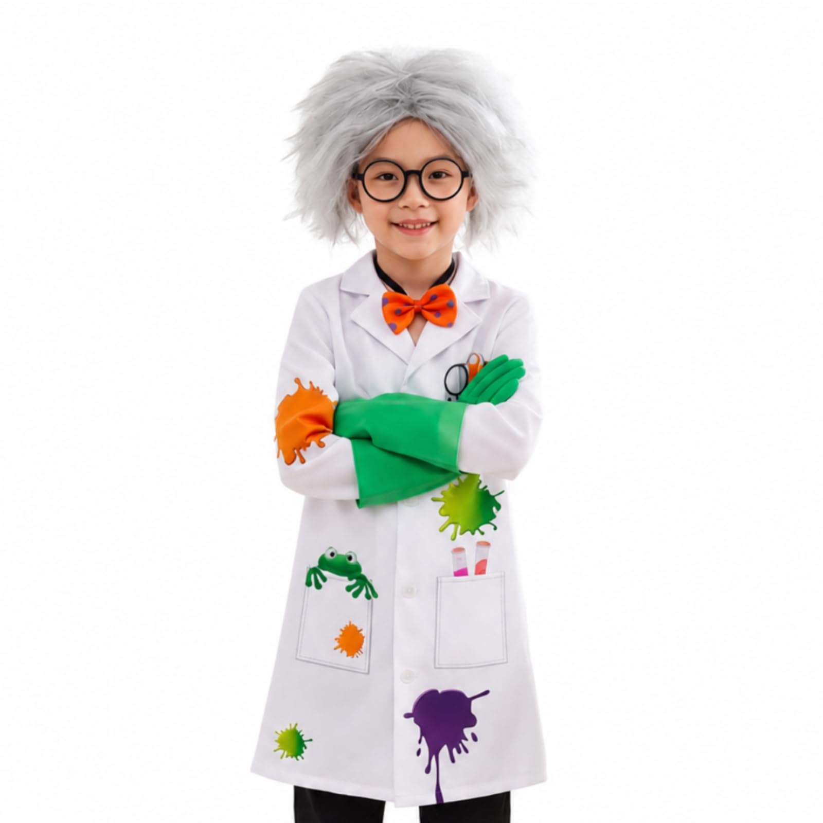 Set di Costumi da Scienziato Resistente Colorato, Travestimento, per Feste in Maschera, Recite Scolastiche, Bambini,