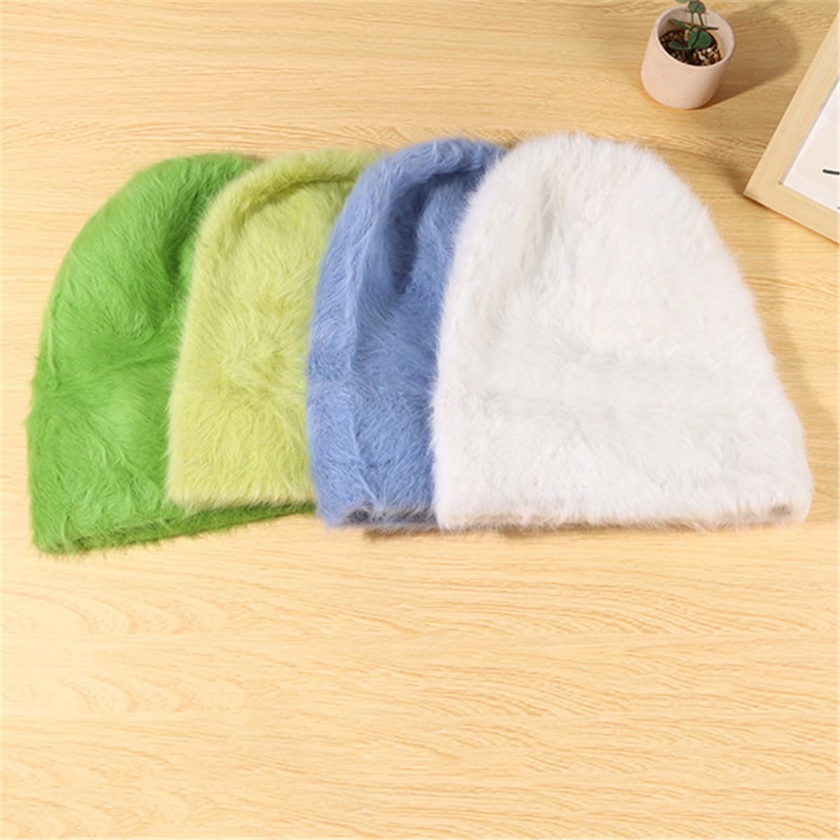 Gorro de piel sintética para hombres y mujeres, gorro de punto cálido de invierno suave y cálido, gorro de esquí, gorro de punto de calavera de esquí, gorro de invierno holgado, gorros unisex