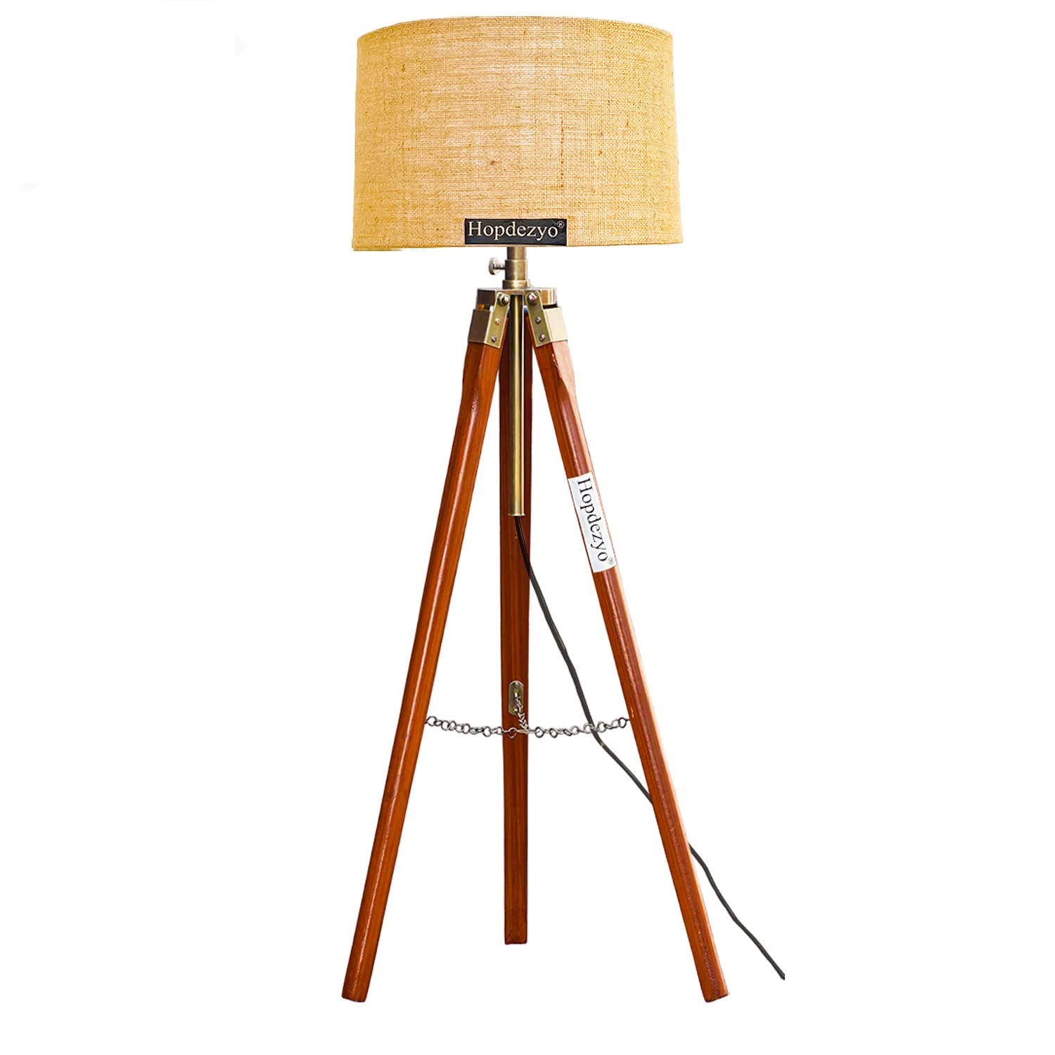 Italian Lamp with Home Decor Corner Design Jute Drum Shade, Bulb, Wiring, E27 Holder Included, Pack of 1, LED, Brown