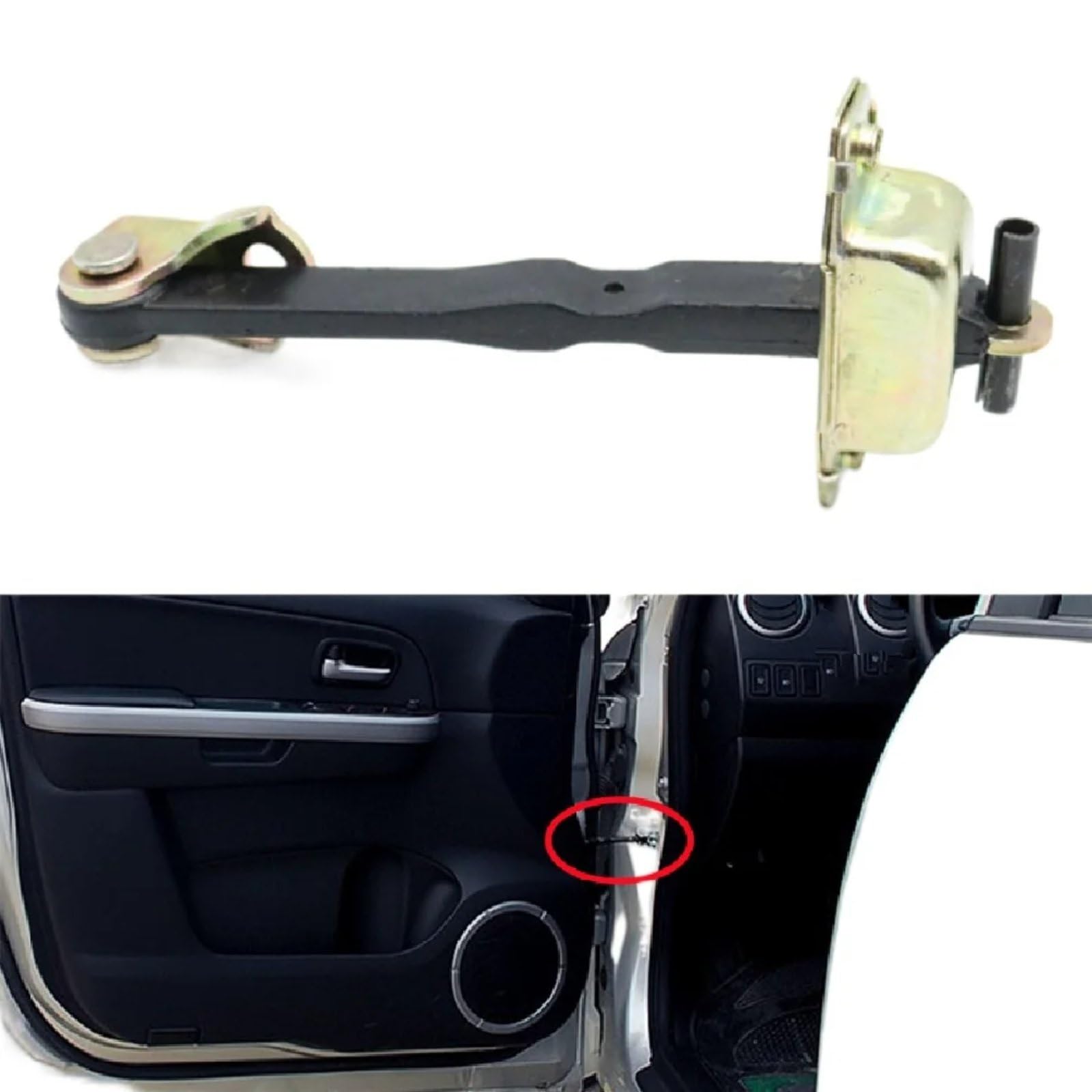 della Portiera Cinghia Compatibile con Suzuki per Grand per Vitara 2007 2008 2009 2010 2011 2012 2013 2014 Porta Cinghia di Controllo Tappo Limite Asta Cerniera OEM 81810-65J02(Front Left)