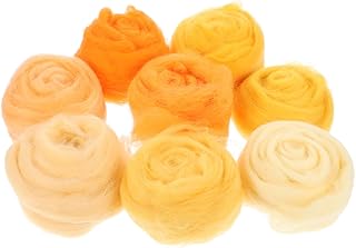 VILLCASE 8 Tiras De Lã Coloridas Kit De Feltragem Com Agulha Fio Grosso Ferramenta De Feltragem Com Agulha A Granel Suprimentos De Crochê Roupa De Crochê Lã Roving Faça Você Mesmo Material