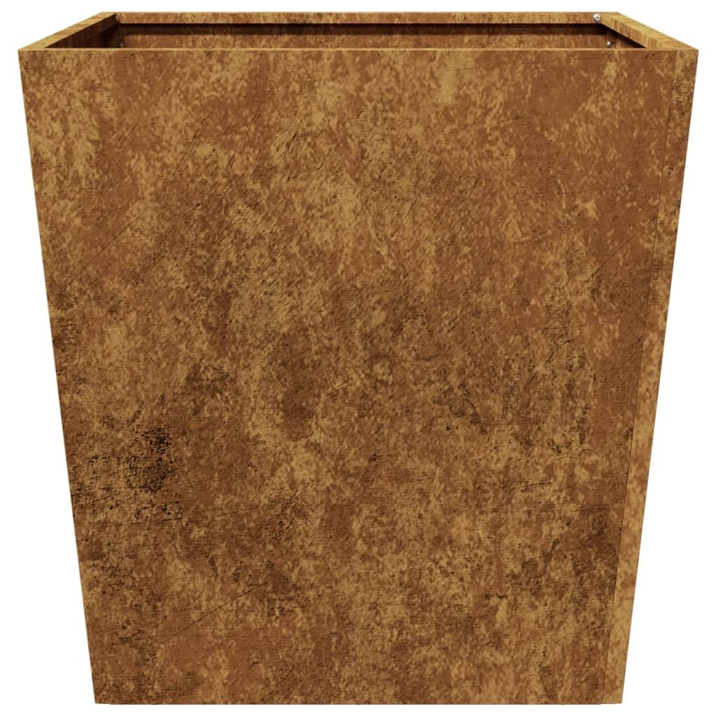 Jardinera de jardín de 2 piezas 50 x 50 x 50 cm de acero Corten, jardinera elevada, caja para plantas, resistente a la intemperie, bancal para el cultivo, hierbas, frutas, verduras y flores