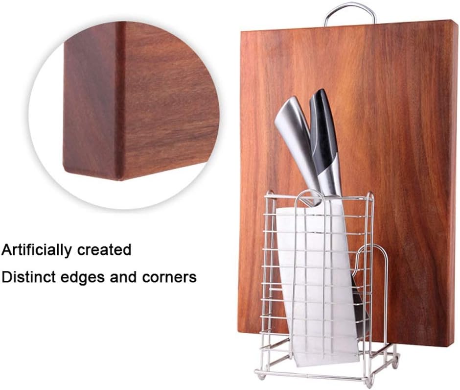 Ironwood Cutting Board Authentic Solid Wood Chopping Board Knife Board Kitchen Household Chopping Block for Meat (Size : 38x26x3.5cm(for 2-4 People)) (OneColor 41x32x3.5cm(for 4)