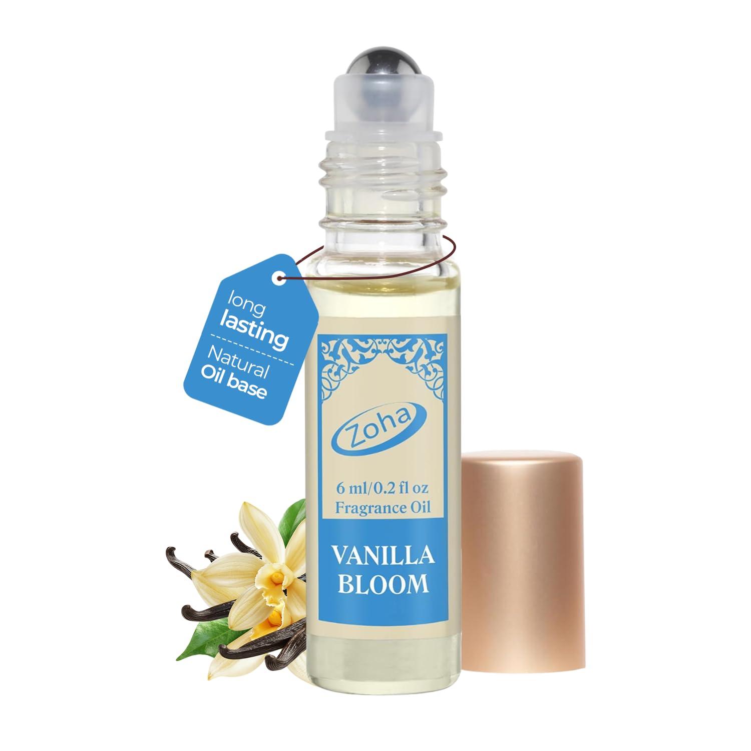 ZohaVanilla Bloom Oil Perfume for Women & Men, Roll On Perfume Oil and Vanilla Perfume Spray, Alcohol Free Skin Moisturizing Vanilla Oil Perfume