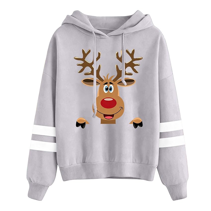 Costume Maglione Natalizio A Maniche Lunghe Felpa Da Donna Top Felpa Girocollo Felpe Con Cappuccio Stampa Natalizia Pullover Natale Sweatshirt Natalizi Causale Streetwear Leggero Lunghi Per Uscire