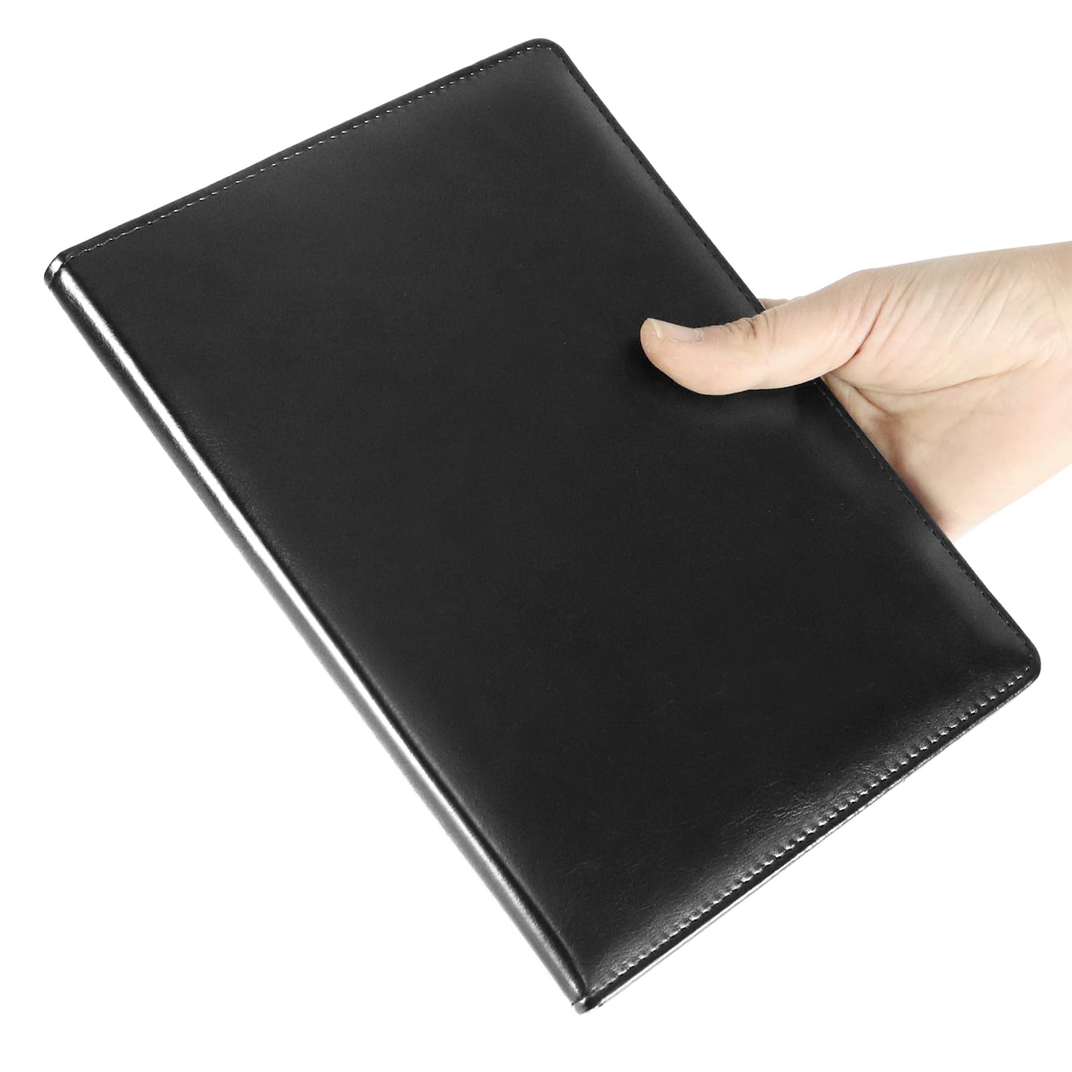 QWORK Portablocco A5 con Copertina, Cartella Porta Documenti Nero