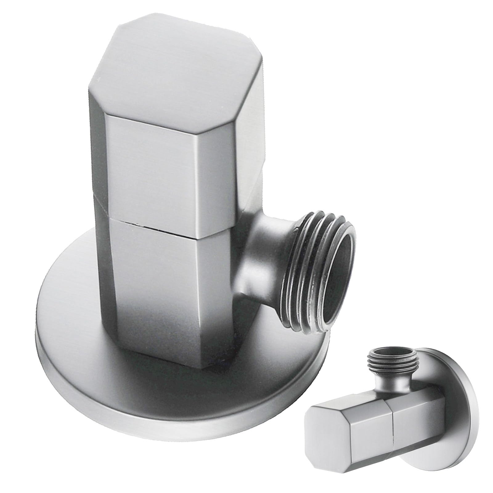 Billg Llave de Escuadra, 2 Piezas Valvula de Angulo con Cierre Rápido 1/2" - 3/8", se Abren y Cierran con Solo 1/4 de Vuelta, Grifo de Agua Racor Lavabo Baño Cocina