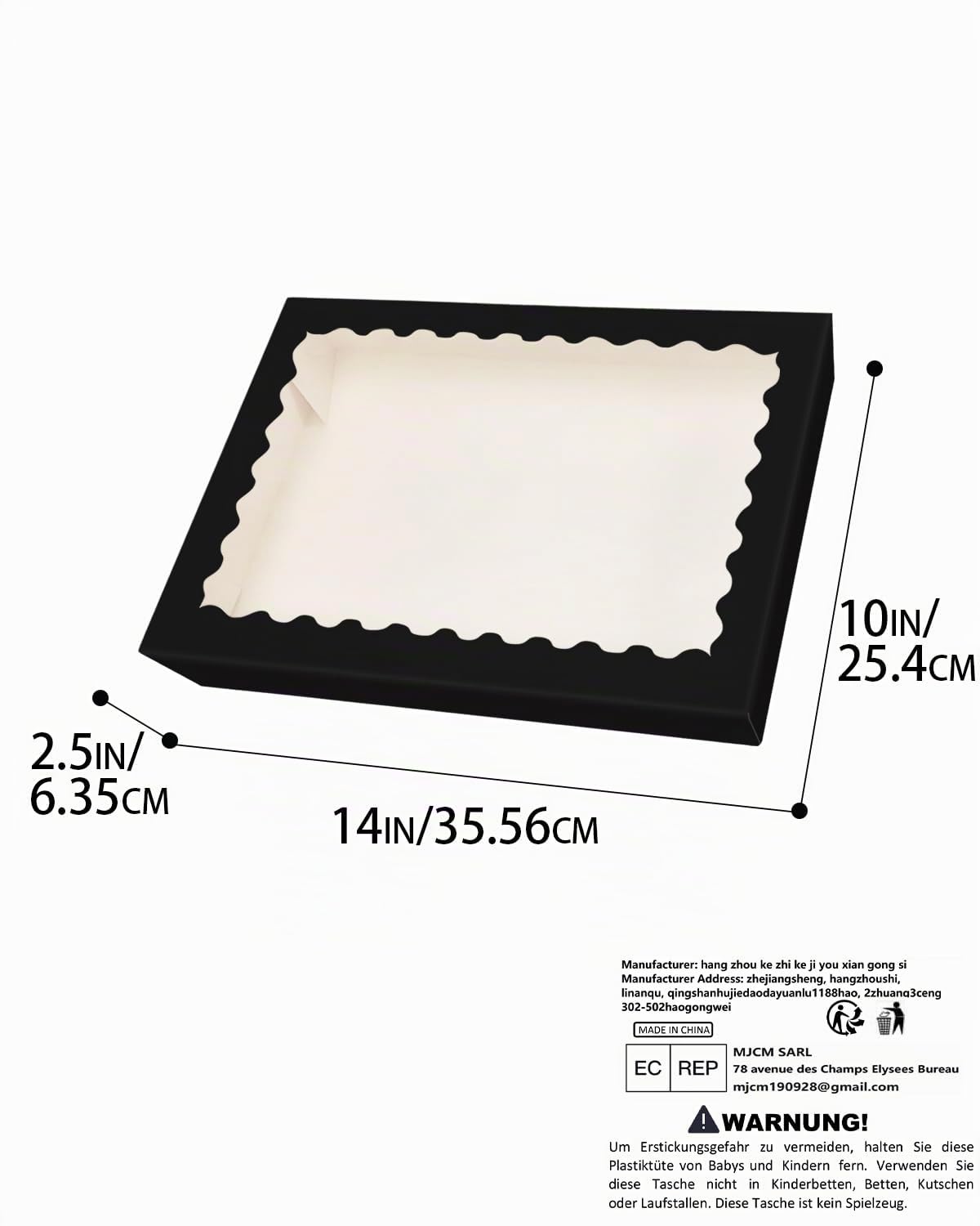 Gcardist 6 pz. Box pop up a forma di auto, 35,56x25,4x6,35 cm, nero, scatola per biscotti con finestra, per macaron e pasticceria, per confezionamento (14x10x2,5 pollici)