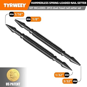 TYRWEEY 2-Piece Nail Setter Dual Head Nail Set, Dual Head