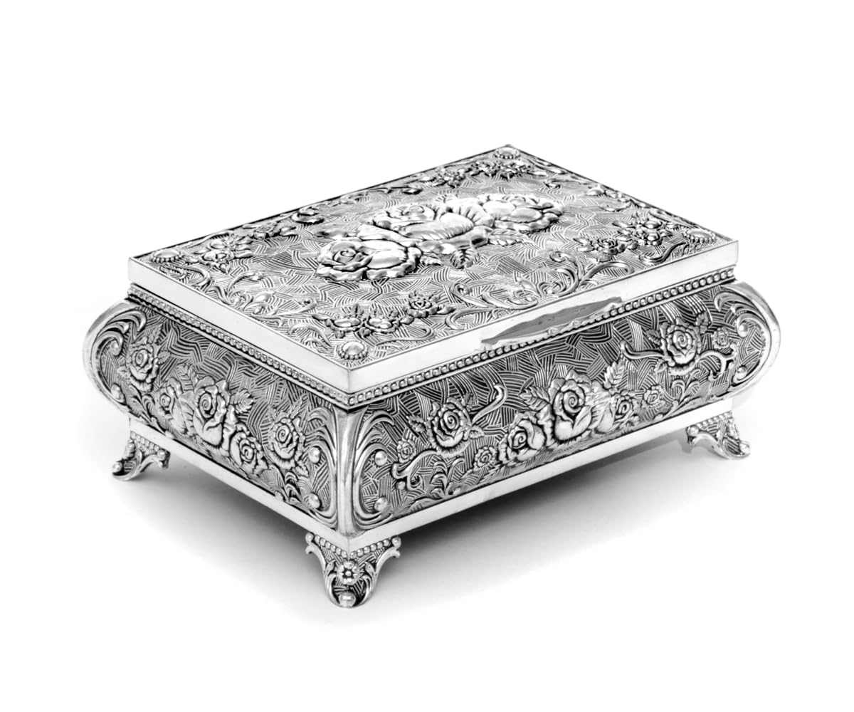 SOLUSTRE Vintage Holzbox Beschläge - 5 Stück Haspelverschlüsse Mit Blumenmuster