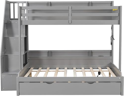 Miniatura 372 de Versatility - Litera individual sobre individual con escritorio y armario integrados, cama alta de madera maciza y plataforma independiente con