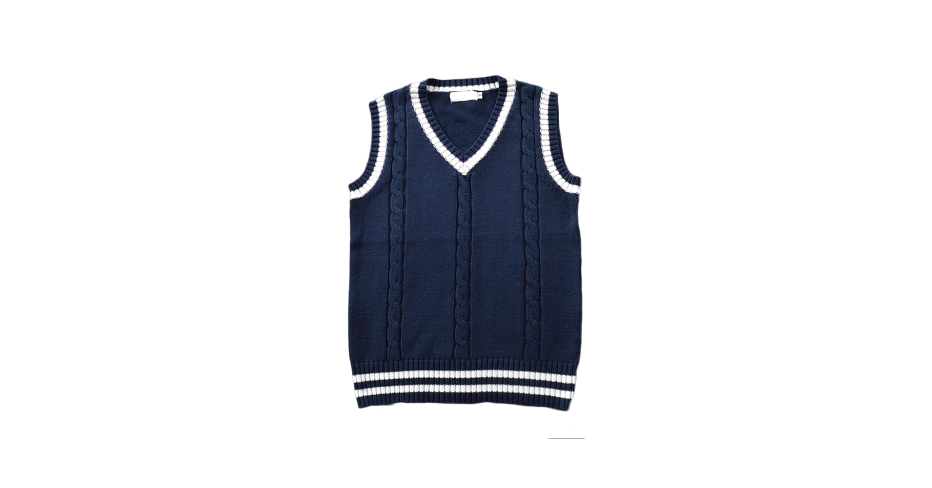 トップス NO MAINTENANCE / COTTON KNITTED VEST Matthew Bruch Women's Quarter Zip Striped Knit Vest