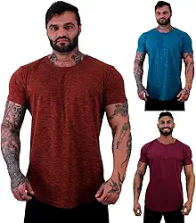 Kit 3 Camiseta LongLine Masculina MXD Conceito Básicas Slim Manga Justa Verão Academia Musculação Treino Camisas Lisas