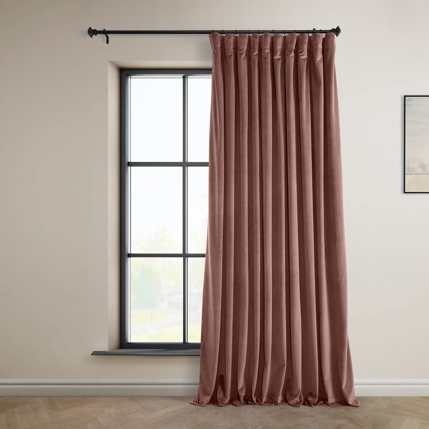 HPD Drapes Heritage Tende in velluto felpato, lunghe 274 cm, oscuranti, per camera da letto e soggiorno, 254 x 274 cm, 1 pannello, rosa (wild rose)