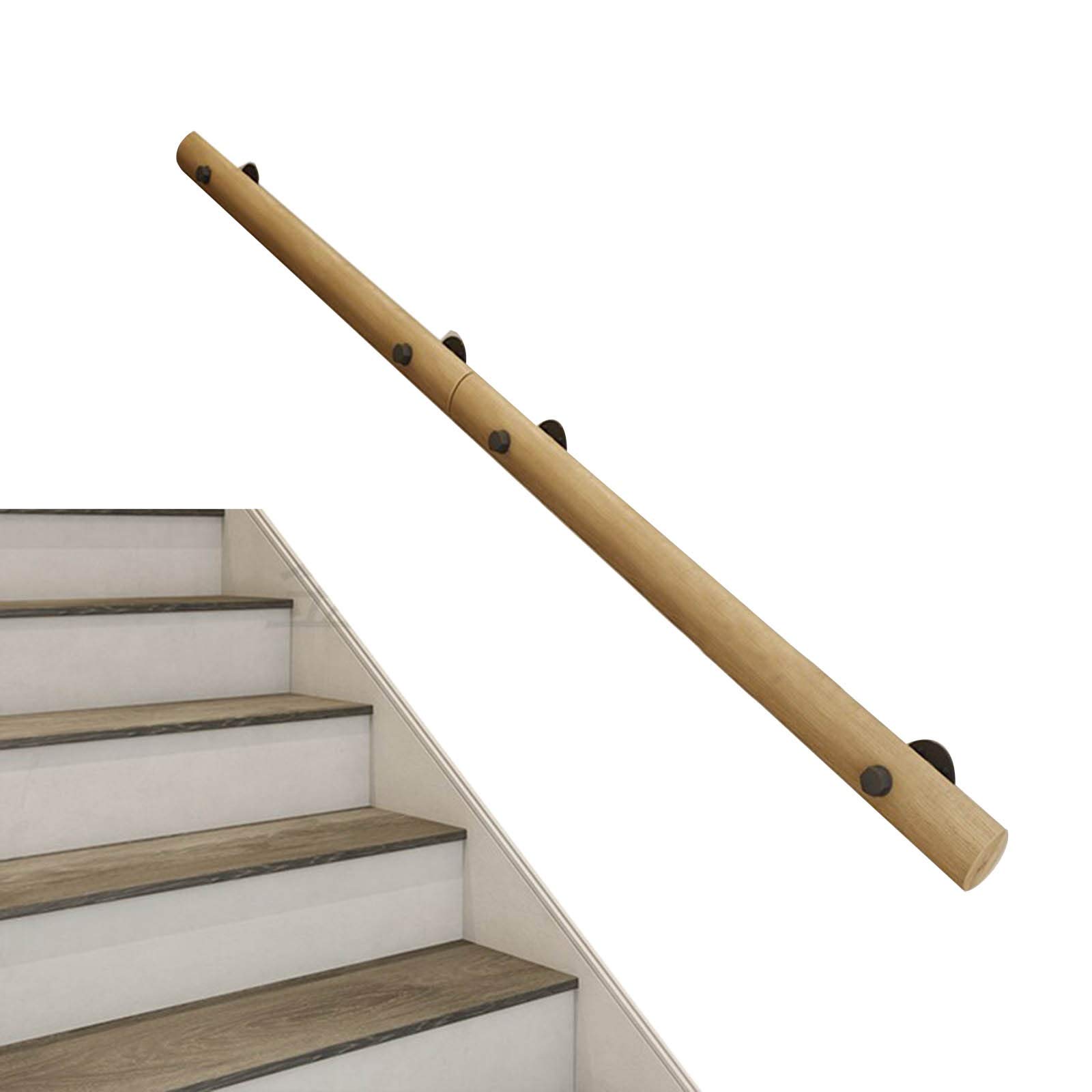 Main courante ronde en bois pour sécuriser l'escalier des enfants et personnes âgées