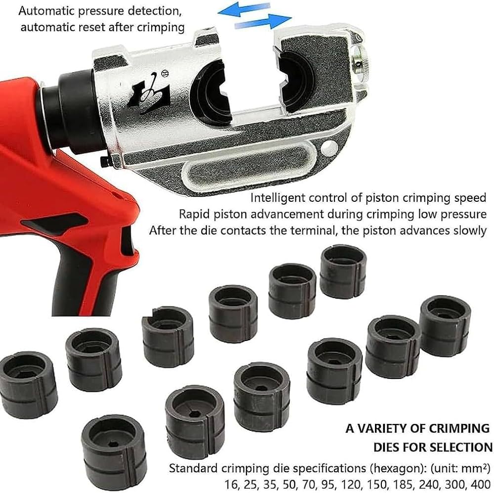 油圧式電線圧着機  油圧式圧着機 Amazon | 再充電可能な油圧ワイヤー圧着機、電気油圧ワイヤー