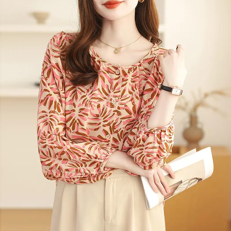 Image of TOPLOT Women's Shirt Top | Elegant Floral and Artistic Prints for a Stylish Look | Long Puffed Sleeves for a Trendy Touch | Stylish Available in Pack of 2 (5233)
