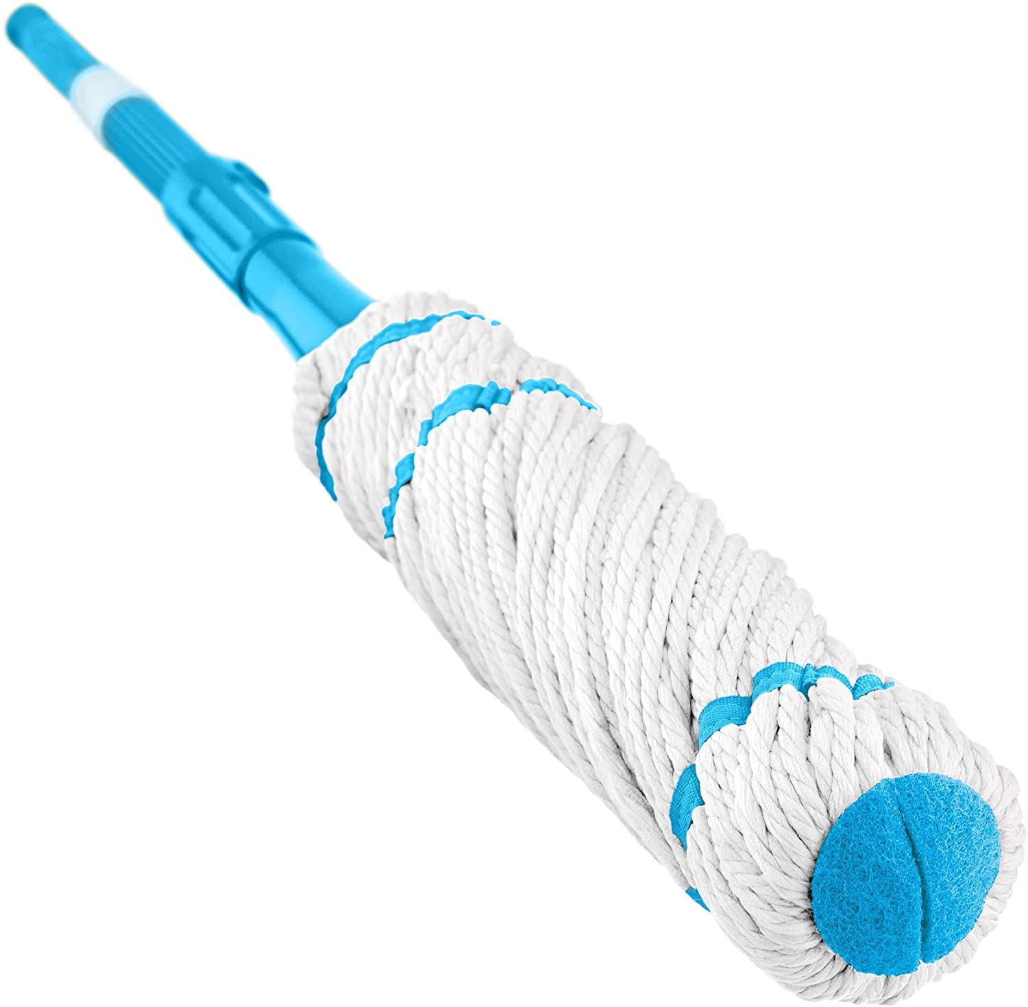 Mantraraj Blue Extendable Microfibre Twist Mop Kitchen Floor Cleaning Hardwood Tile Easy Twisted Wringing Water Wet Dry Super Absorbent