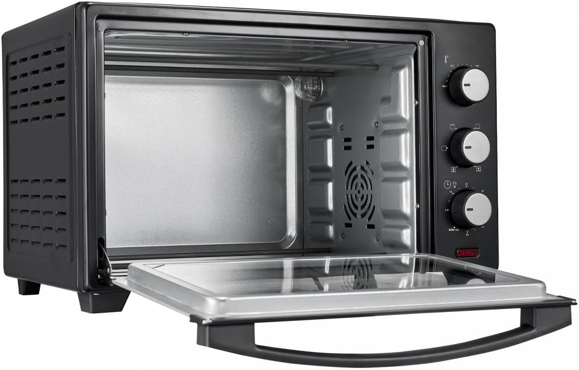 Jago® Forno Elettrico - 30 l, 1600 W, Alta Temperatura, con Timer, Doppio Vetro, Luce Interna, Accessori, Portatile, Nero - Mini Forno, Sfornatutto, Fornetto Ventilato, Cucina Jago® Forno Elettrico - 30 l, 1600 W, Alta Temperatura, con Timer, Doppio Vetro, Luce Interna, Accessori, Portatile, Nero - Mini Forno, Sfornatutto, Fornetto Ventilato, Cucina