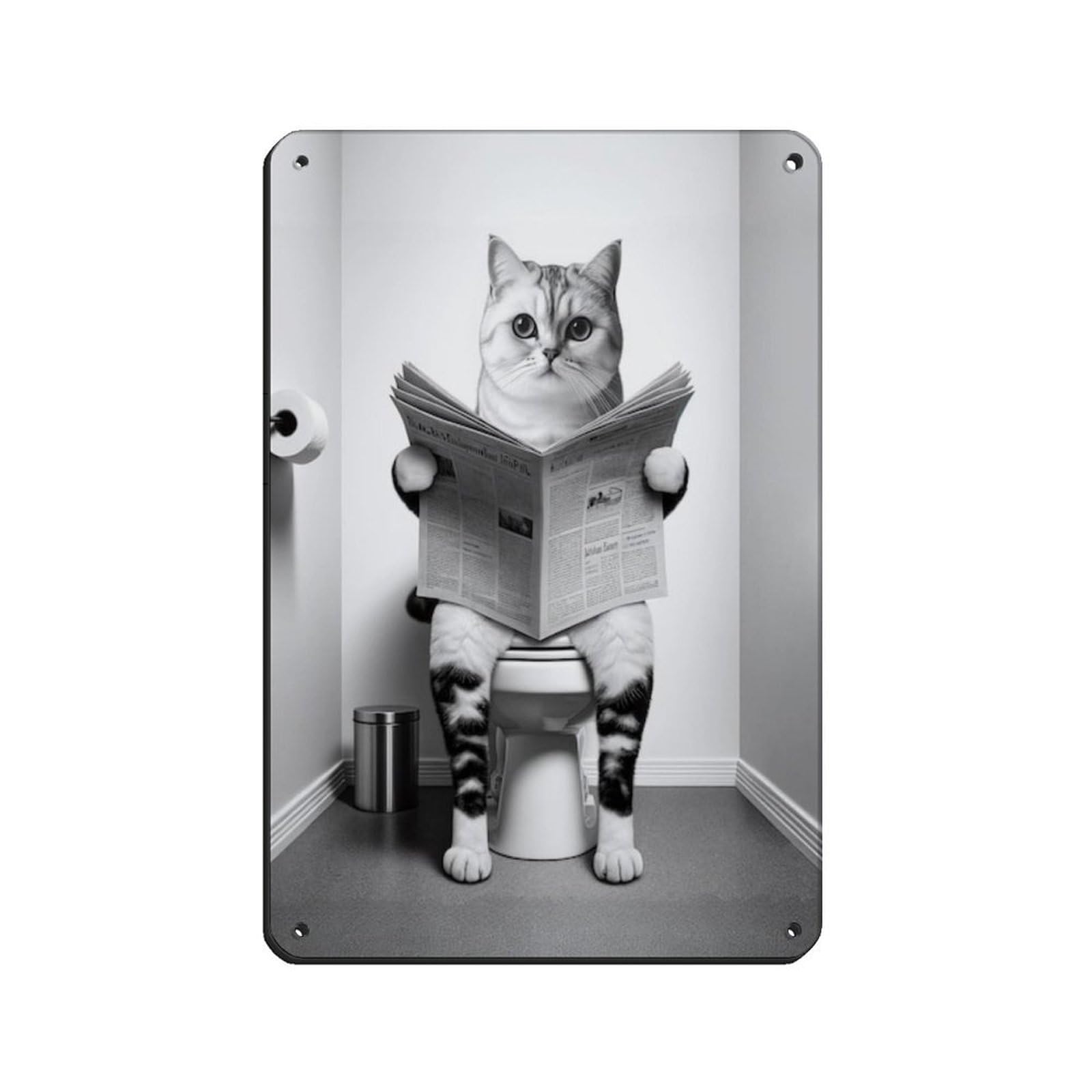 Lxwnze 20L X 30W Cm American Wirehair, Funny Bathroom Decor Tin Sign Vintage Metal Pub Club Cafe Bar Home Wall Art Decoration Poster Retro 8X12inch(20X30cm)