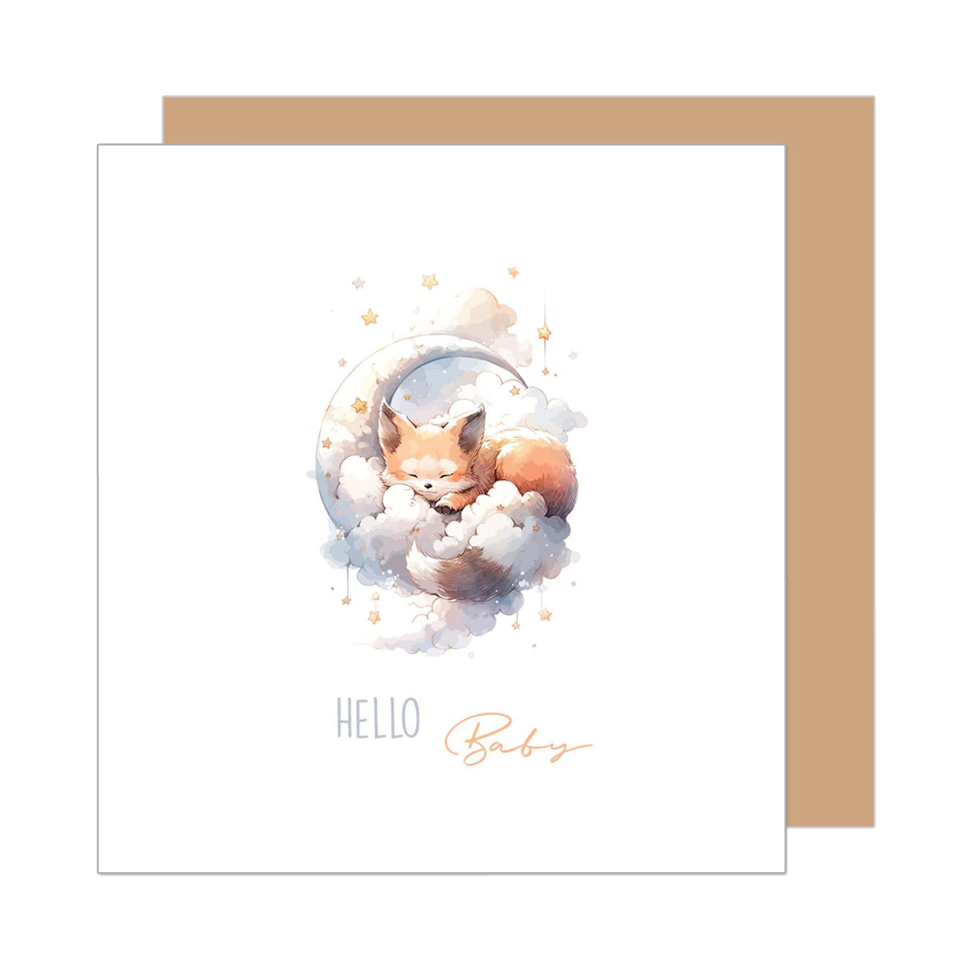 Edition Seidel Biglietto Di Auguri Quadrato Per Nascita, 14.5x14.5 Cm, Con Busta, Design Elegante, Stampato In Germania, Senza Testo Interno