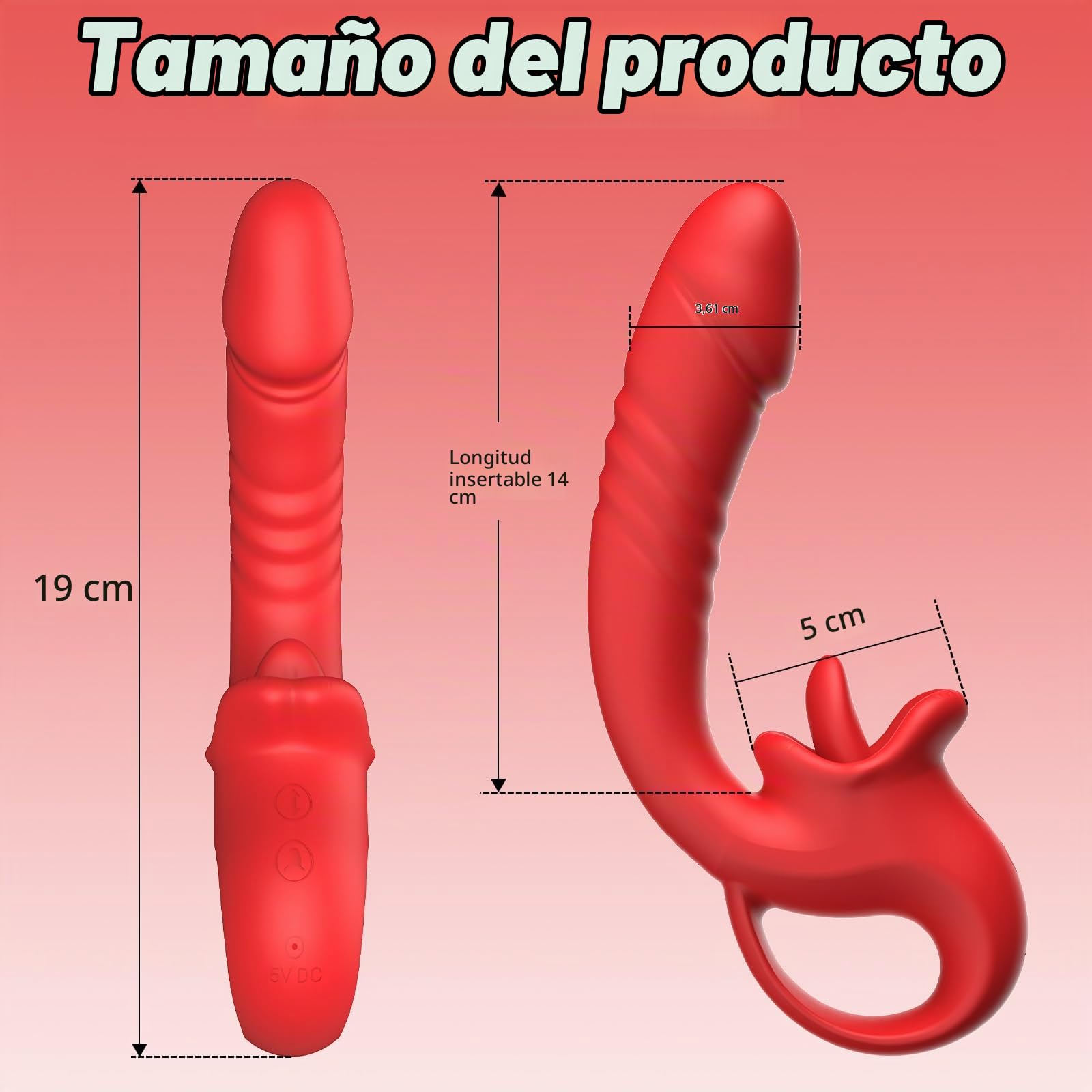 Vibrador para Mujer con Función de Embestida y 10 Modos de Lengua - Juguete Sexual para Estimulación del Punto G y Clítoris, Vibrador de Lengua con Múltiples Patrones