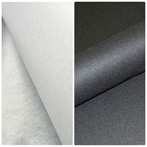 NOVA Trimmings Interfacing - Iron On - Fusible - Heavy Weight - Black - 75 cm (Width) - 3.50 per metre