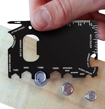 Multi-Tool Wallet Essential 18 in 1 Stainless Steel Card, for Birthdays or Christmas (No. 1 Dad)