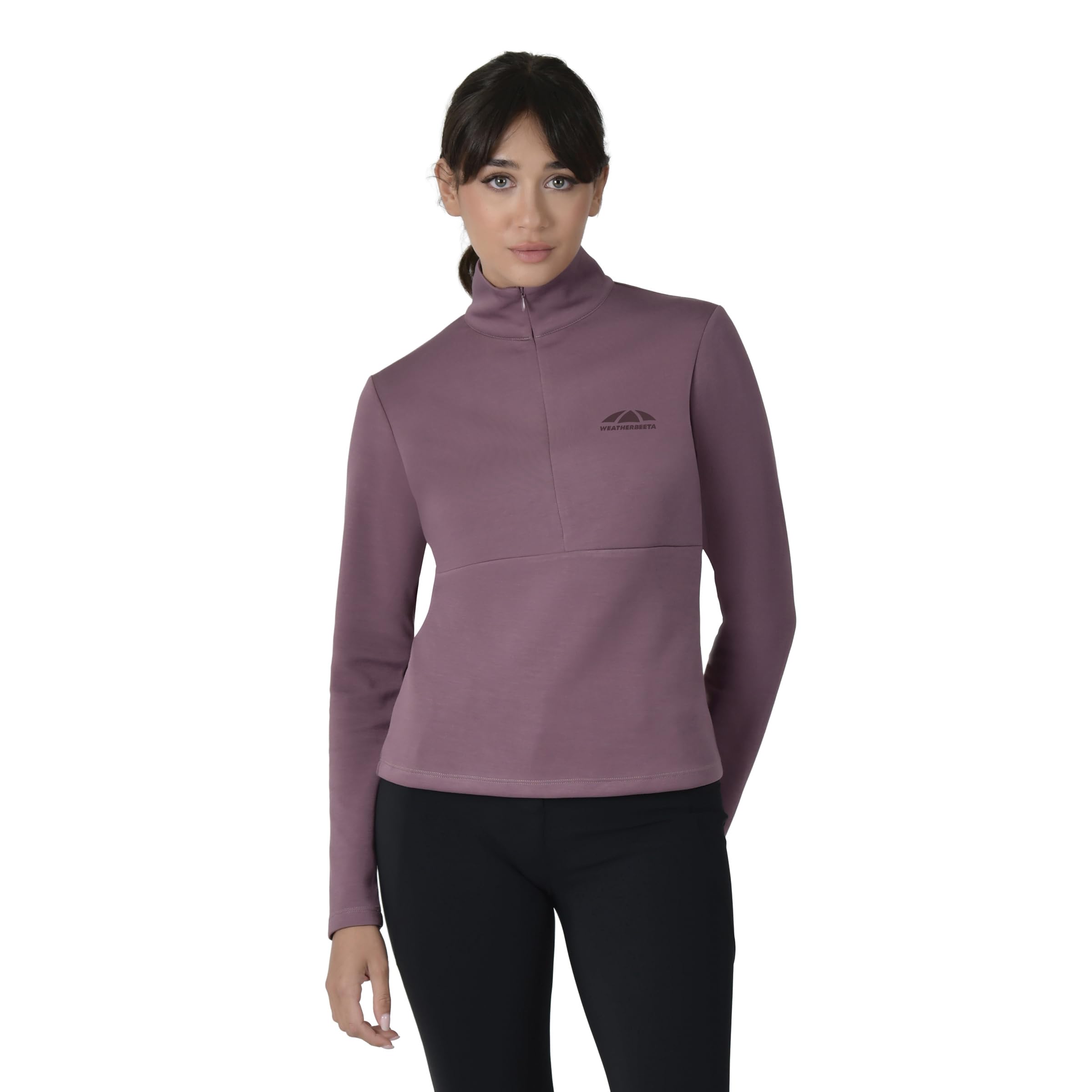 WeatherBeeta Copper 1/2 Zip Long Sleeve Mid-Layer, Mauve Wine, Ladies Small/10