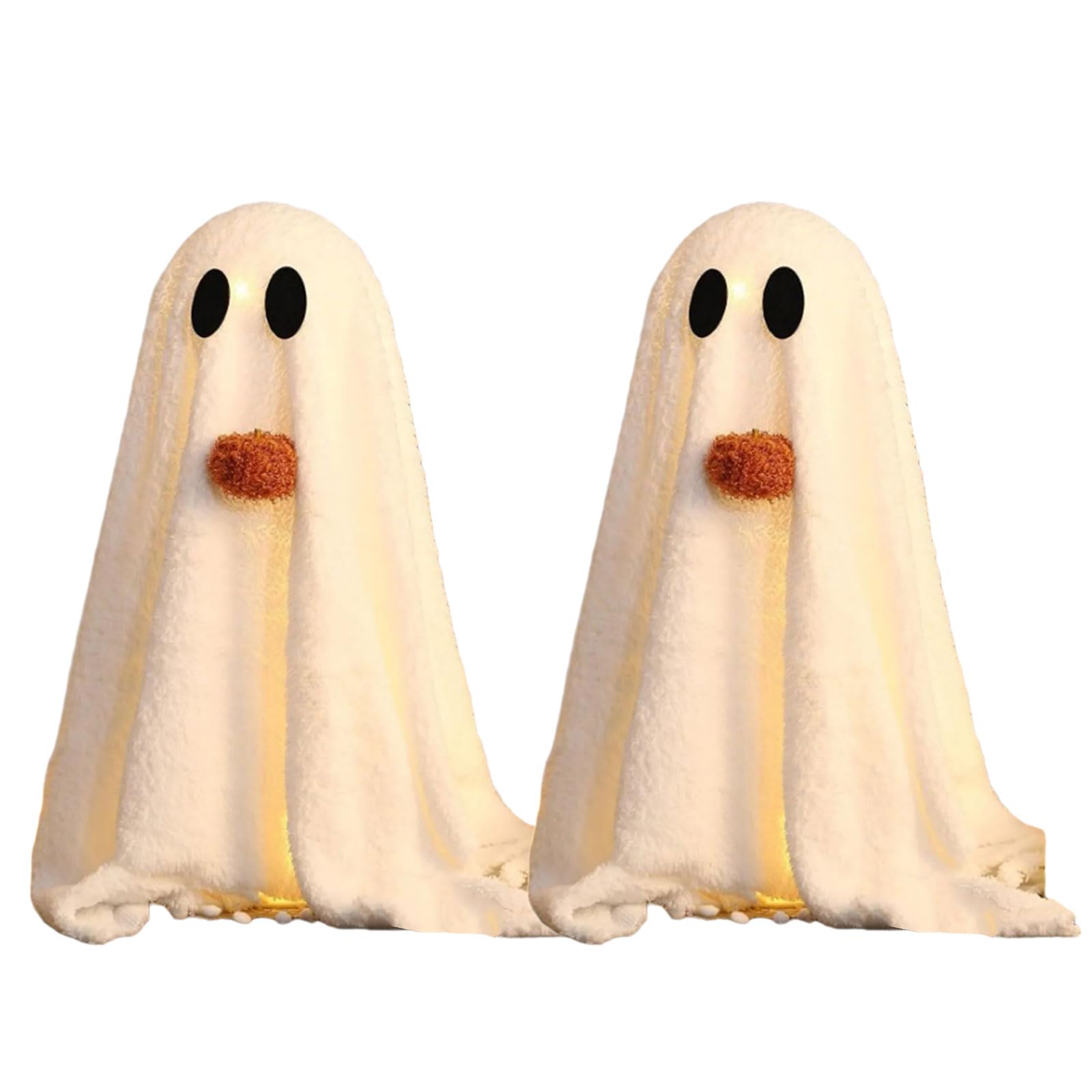 hogtnd Set of 2 Luminous Scary Ghosts and Pumpkins Festival Fabric Holiday Homes Decoration Festival Parties Haunted House Accessories